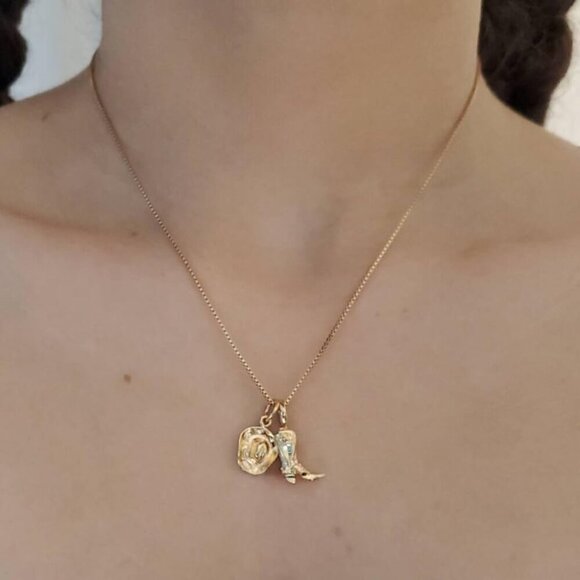 YANCHUN Necklace for Women Gold Charm Cowgirl Hat & Boots Western Jewelry Gift - Picture 7 of 7